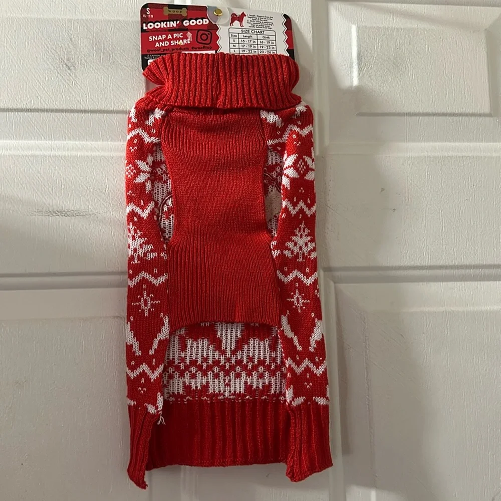 WOOF PET APPAREL PET CHRISTMAS/HOLIDAY SWEATER: NEW WITH TAGS: SIZE SMALL